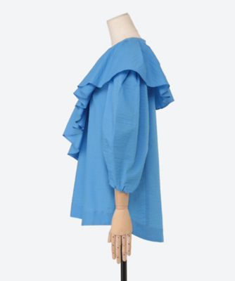 FORFORMO フォルフォルモ Frill Blouse ブルー38 FORFORMO フォルフォルモ Frill Blouse ブルー38 - メルカリ