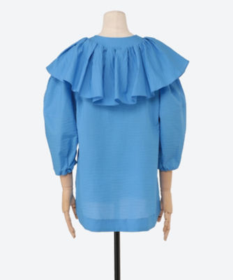 FORFORMO フォルフォルモ Frill Blouse ブルー38 FORFORMO フォルフォルモ Frill Blouse ブルー38 FORFORMO