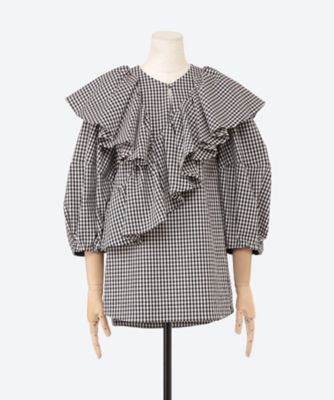 FORFORMO フォルフォルモ Frill Blouse ブルー38 FORFORMO フォルフォルモ Frill Blouse ブルー38 FORFORMO