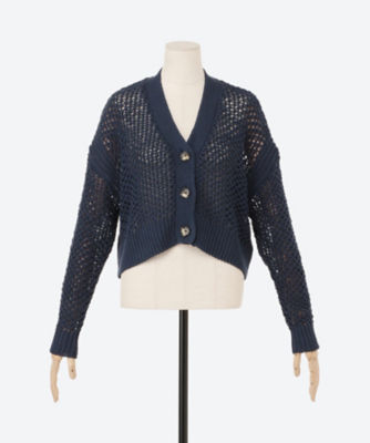 トップス SACRA LI/CO LILY OPENWORK CARDIGAN LilySilk 100% Merino Wool Shawl Collar Cardigan for Women