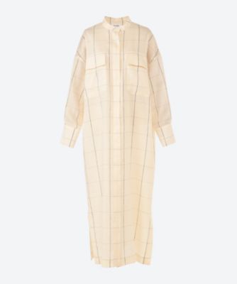 ＜SACRA (Women)＞ＳＨＲＩＮＫ　ＷＩＮＤＯＷＰＡＮＥ　ＤＲＥＳＳ