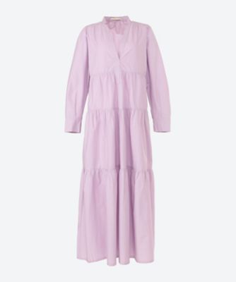 ＜NE QUITTEZ PAS (Women)＞ＰＯＰＬＩＮ　ＳＯＬＩＤ　ＴＩＥＲＥＤ　ＤＲＥＳＳ