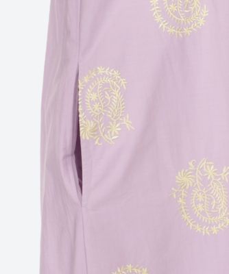 ヌキテパ Poplin Paisley Embroidery Dress Poplin Paisley Embroidery Sleeveless Dress | Pasand by ne