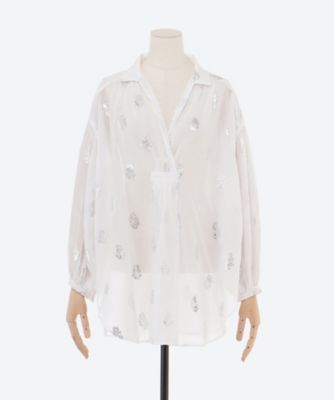 COTTON VOILE FOIL FLOWER PRINT
