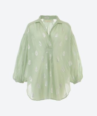 ＜NE QUITTEZ PAS (Women)＞ＣＯＴＴＯＮ　ＶＯＩＬＥ　ＦＯＩＬ　ＦＬＯＷＥＲ　ＰＲＩＮＴ　ＢＲＯＵＳＥ