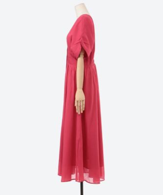 COTTON VOILE WAIST GATHER DRESS