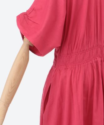 COTTON VOILE WAIST GATHER DRESS