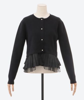 ＜MARILYN MOON (Women)＞Ｃｏｔｔｏｎ　ｃａｓｈｍｅｒｅ　ｔａｆｆｅｔａ　ｐｌｅａｔｅｄ　２ｗａｙ　ｃａｒｄｉｇａｎ