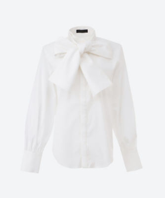 ＜OYSTER (Women)＞Ｂｉｇ　ｂｏｗ　ｄｒｅｓｓ　ｓｈｉｒｔ　ＯＹＳ２３―３０