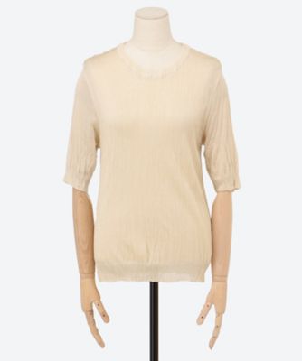 ＰＬＥＡＴＥＤ　ＫＮＩＴ　ＣＲＥＷ―ＮＥＣＫ　ＴＯＰ　ＡＤＷＳ―４０７―０６