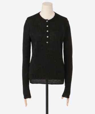 SACRA (Women)/サクラ EXTRA FINE MOHAIR RIB TOP ブラック トップス【三越伊勢丹/公式】