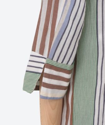 ワンピース Cotton Voile Stripe Panel Dress Cotton Voile Stripe Panel Dress | Pasand by ne Quittez pas