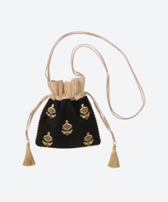 ミチコ Cording Embroidery Pouch With
