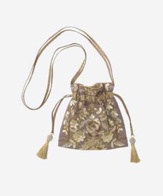 ヌキテパ　ゴールド　バッグ EMBROIDERY SHOULDER BAG | NE QUITTEZ