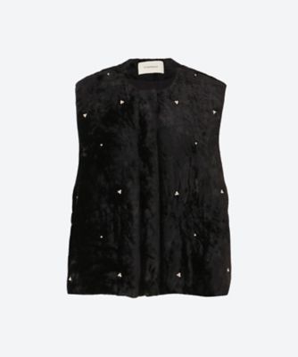 ＜NE QUITTEZ PAS (Women)＞ＣＲＵＳＨＥＤ　ＶＥＬＶＥＴ　ＰＥＡＲＬ　ＢＥＡＤＳ　ＶＥＳＴ