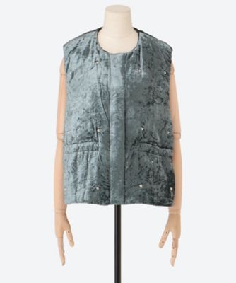 CRUSHED VELVET PEARL BEADS VEST | NE