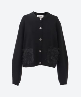 ＜MARILYN MOON (Women)＞ｓｈｅｅｒ　ｆｒｉｎｇｅ　ｃｏｃｏｏｎ　ｃａｒｄｉｇａｎ　４２５３―１０７