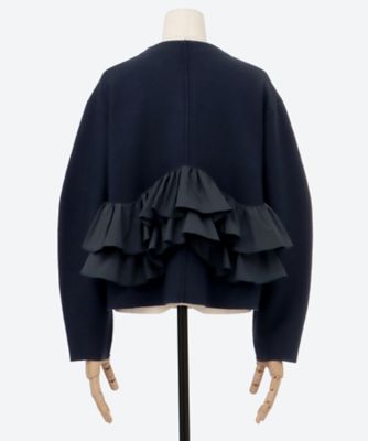 spiral taffeta raffle knit jacket