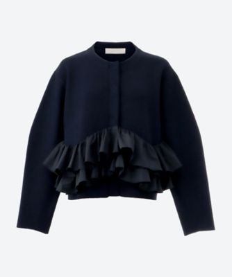 ＜MARILYN MOON (Women)＞ｓｐｉｒａｌ　ｔａｆｆｅｔａ　ｒａｆｆｌｅ　ｋｎｉｔ　ｊａｃｋｅｔ　４２５４―１３３