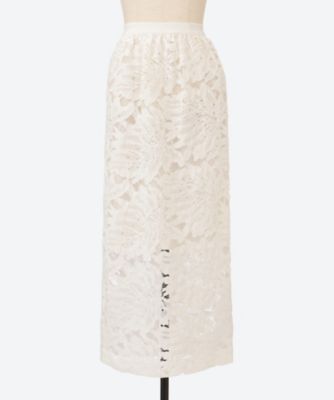 ＜SACRA (Women)＞ＬＥＡＦ　ＲＡＳＣＨＥＬ　ＬＡＣＥ　ＳＫＩＲＴ