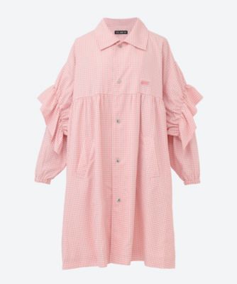 ＜Little Sunny Bite (Women)＞ｃｈｅｃｋｅｒ　ｌｏｎｇ　ｊａｃｋｅｔ　ＬＳＢ－ＬＪＫ－０１１Ｄ