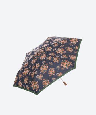 ＜super hakka feuille (Women/大きいサイズ)＞ドットフラワーブーケプリント折り畳み傘　晴雨兼用