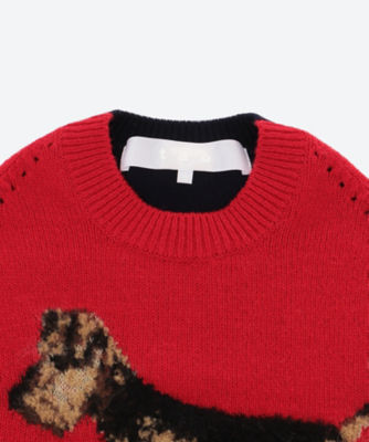多素材ＭＩＸインターシャ天竺 犬柄×チェック柄ニットセーター の通販
