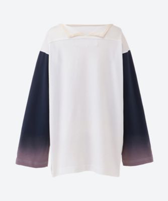 綿天竺プリント×ＭＩＸ製品ブリーチ加工長袖カットソー