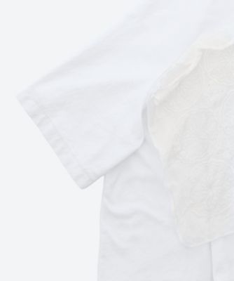 綿天竺×綿レーヨンクロス刺繍製品洗カットソー