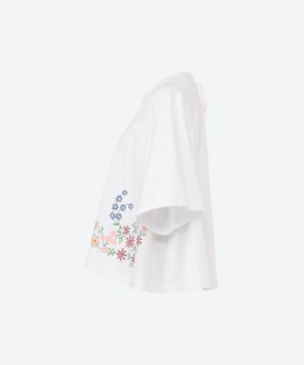 綿天竺　刺繍加工　半袖カットソー