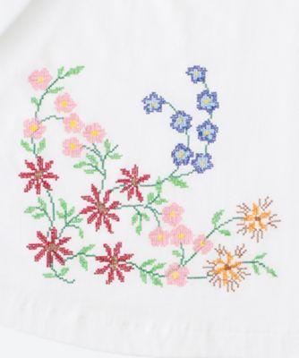 綿天竺　刺繍加工　半袖カットソー