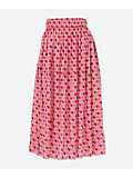 ＜tao (Women)＞綿クロスブロックプリント　製品洗　ギャザースカート