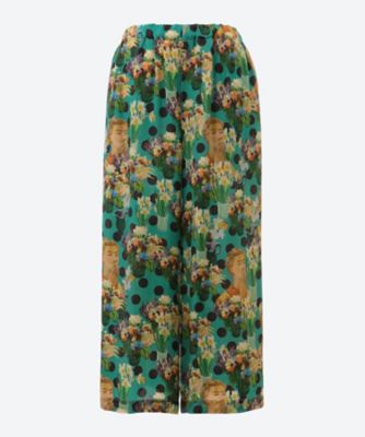 ＜tao (Women)＞キュプラタフタプリント×綿ギンガムチェック　製品洗　Ｔｏｖｅ　Ｊａｓｓｏｎ　ウエストゴムパンツ　ＴＯ―Ｐ０１１―０５１