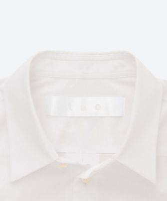 綿ブロード×エステルサテン 刺繍加工 花モチーフ角襟長袖