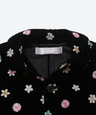 エステルベルベット刺繍 丸衿ジャケット TP―J020―051―1―2