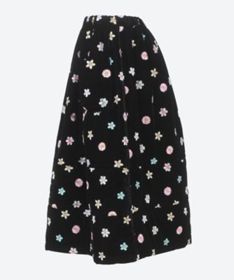 エステルベルベット刺しゅう ウエストゴムスカート TP―S023