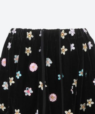 エステルベルベット刺しゅう ウエストゴムスカート TP―S023