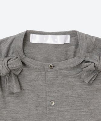 ウール天竺 リボンモチーフ付 長袖カットソー TP―T018―051