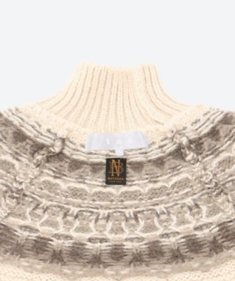 BATONER アルパカ混ノルディック柄スパンコール刺繍 TP