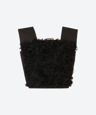 ＜tao (Women)＞綿ブロード×エステルジョーゼット　刺繍加工　花モチーフ付ベスト　ＴＱ―Ｂ０２２―０５１