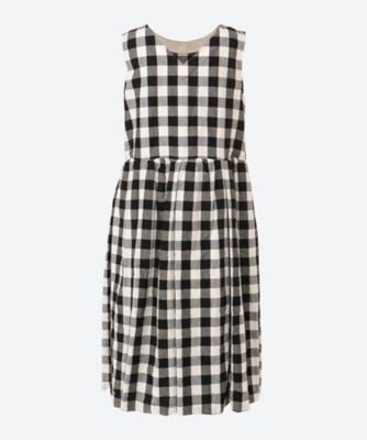 綿リネンギンガムチェック　製品洗　ワンピース　ＴＱ―Ｏ０１２―０５１