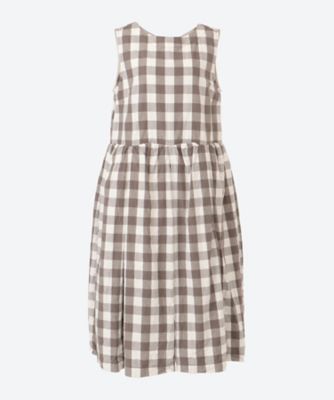 綿リネンギンガムチェック　製品洗　ワンピース　ＴＱ―Ｏ０１２―０５１