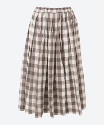 ＜tao (Women)＞綿リネンギンガムチェック　製品洗　ウエストゴムスカート　ＴＱ―Ｓ０１３―０５１