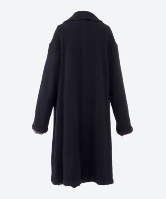 ウールツイル先染 製品縮絨 丸衿コート TR―C009―051 | tao