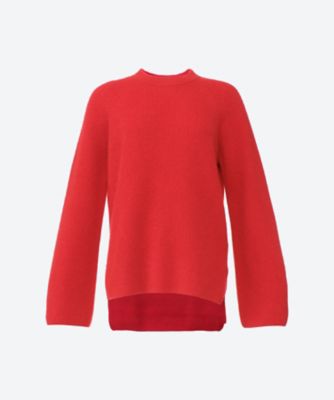 ＜BATONER (Women)＞ＣＡＳＨＭＥＲＥ　ＦＯＸ　ＦＬＡＲＥ　ＳＬＥＥＶＥ　ＣＲＥＷ　ＮＥＣＫ