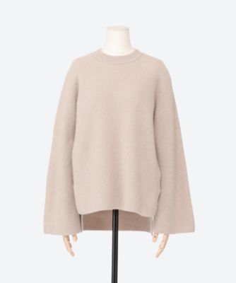 BATONER (Women)/バトナー ＣＡＳＨＭＥＲＥ　ＦＯＸ　ＦＬＡＲＥ　ＳＬＥＥＶＥ　ＣＲＥＷ　ＮＥＣＫ