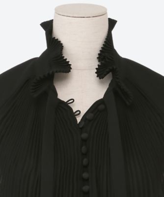 【新品】L'UNE リュンヌ ブラウス プリーツ ドレス ワンピース 結婚式 プリーツフリルカラーブラックドレス | L'UNE (Women) /リュンヌ