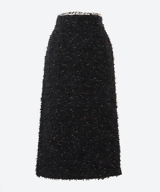 ＜三越伊勢丹/公式＞ スカート LINTON TWEED SKIRT BLACK ロングスカート