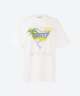 ＜CASABLANCA (Women)＞Ｔシャツ　ＴＥＮＮＩＳ　ＣＬＵＢ　ＩＣＯＮ　ＳＣＲＥＥＮ　ＰＲＩＮＴＥＤ　ＵＮＩＳＥＸ　Ｔ－ＳＨＩＲＴ