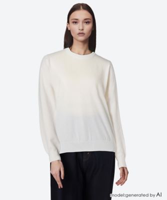 ＜SLOANE (Women)＞１８Ｇ天竺ポリエステル×キュプラ×コットンクルーネック　セーター